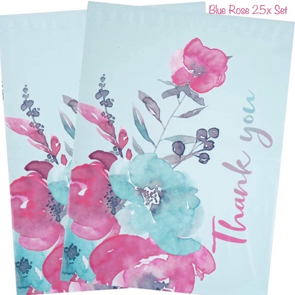 NEW Posh Package "Thank you!" Gift Wrap Shipping Supplies Set ~ Blue Rose 25x5 - Picture 14 of 15